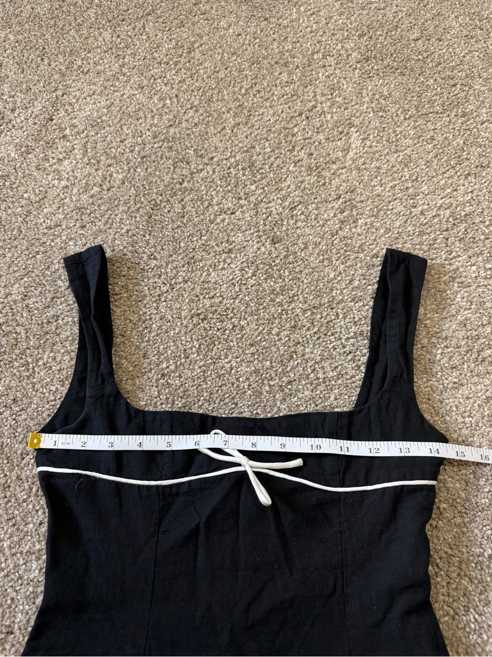 Peppermayo Black Mini Dress with White Tie Detail Size 4 - Picture 5 of 8